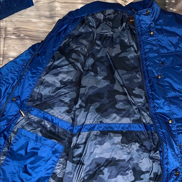 Michael Kors Marine Blue High Collar Padded Jacket - Picture 5 of 6